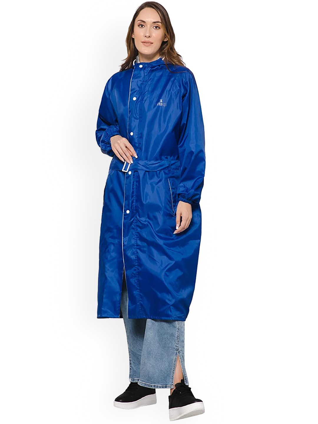 

THE CLOWNFISH Women Waterproof Rain Jacket, Blue