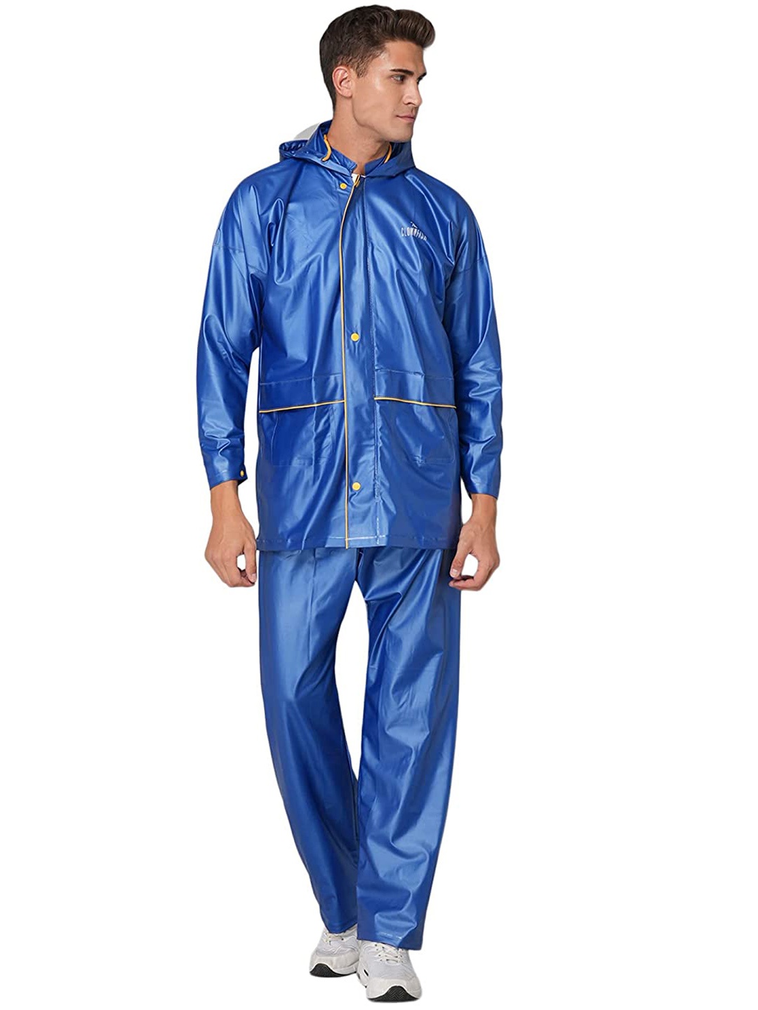 

THE CLOWNFISH Waterproof Raincoat with Hood, Blue