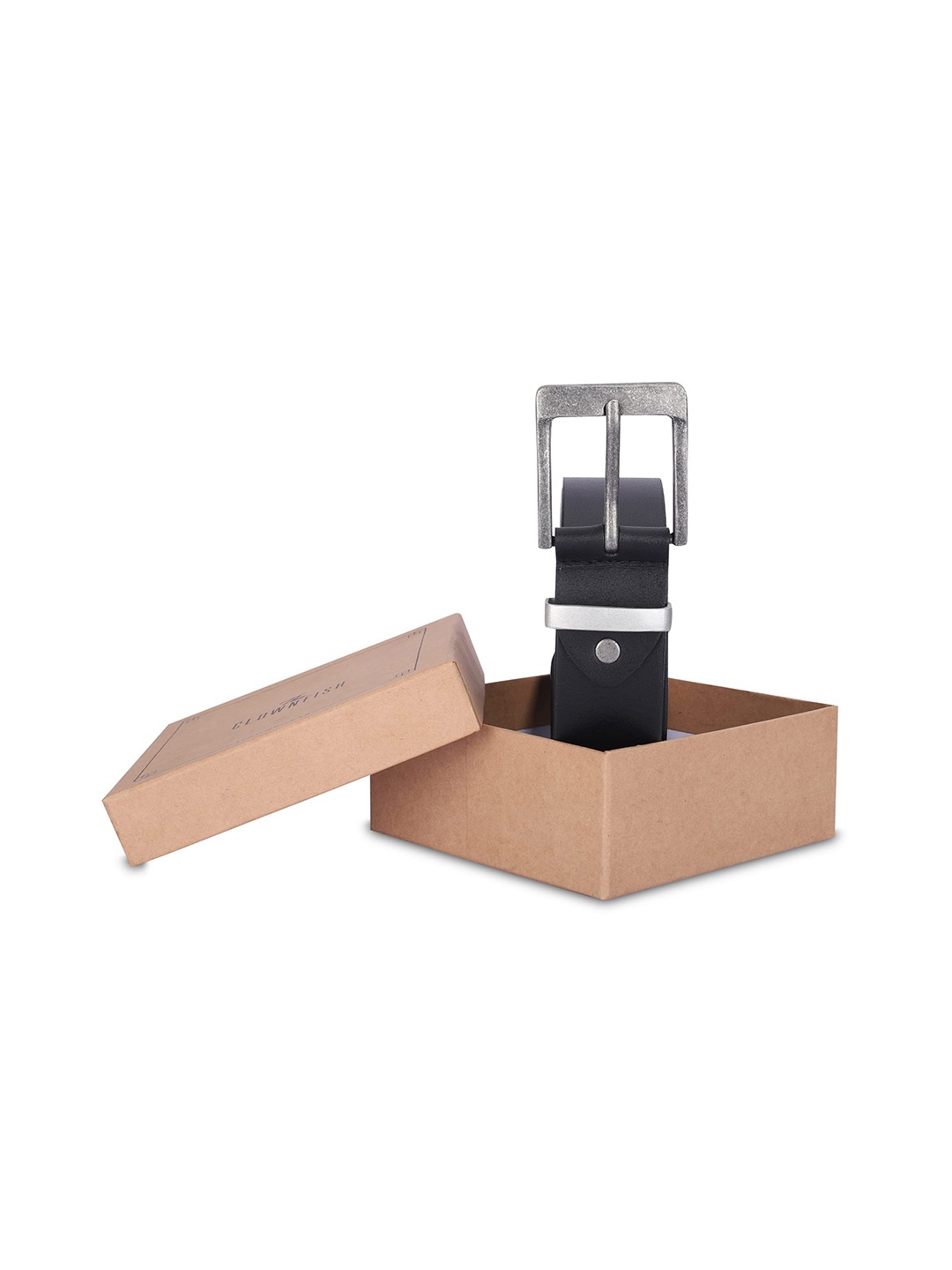 

THE CLOWNFISH Men Leather Belt, Black