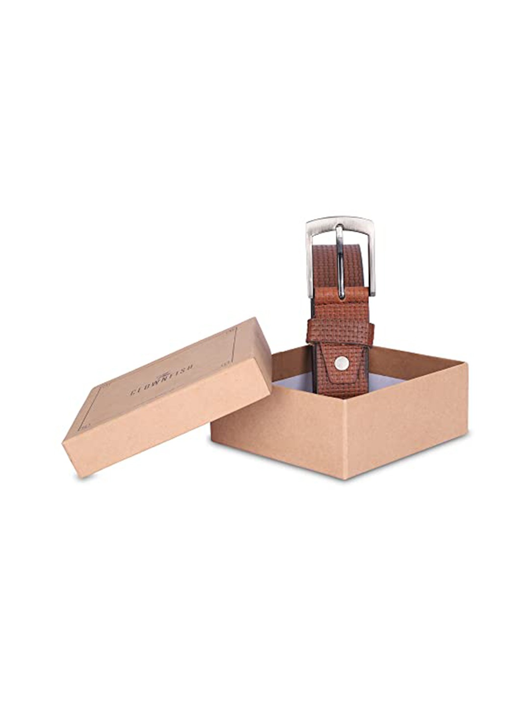

THE CLOWNFISH Men Leather Belt, Tan