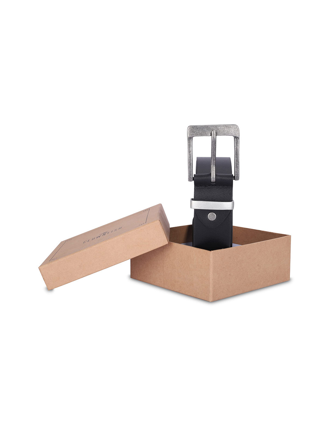 

THE CLOWNFISH Men Leather Belt, Black