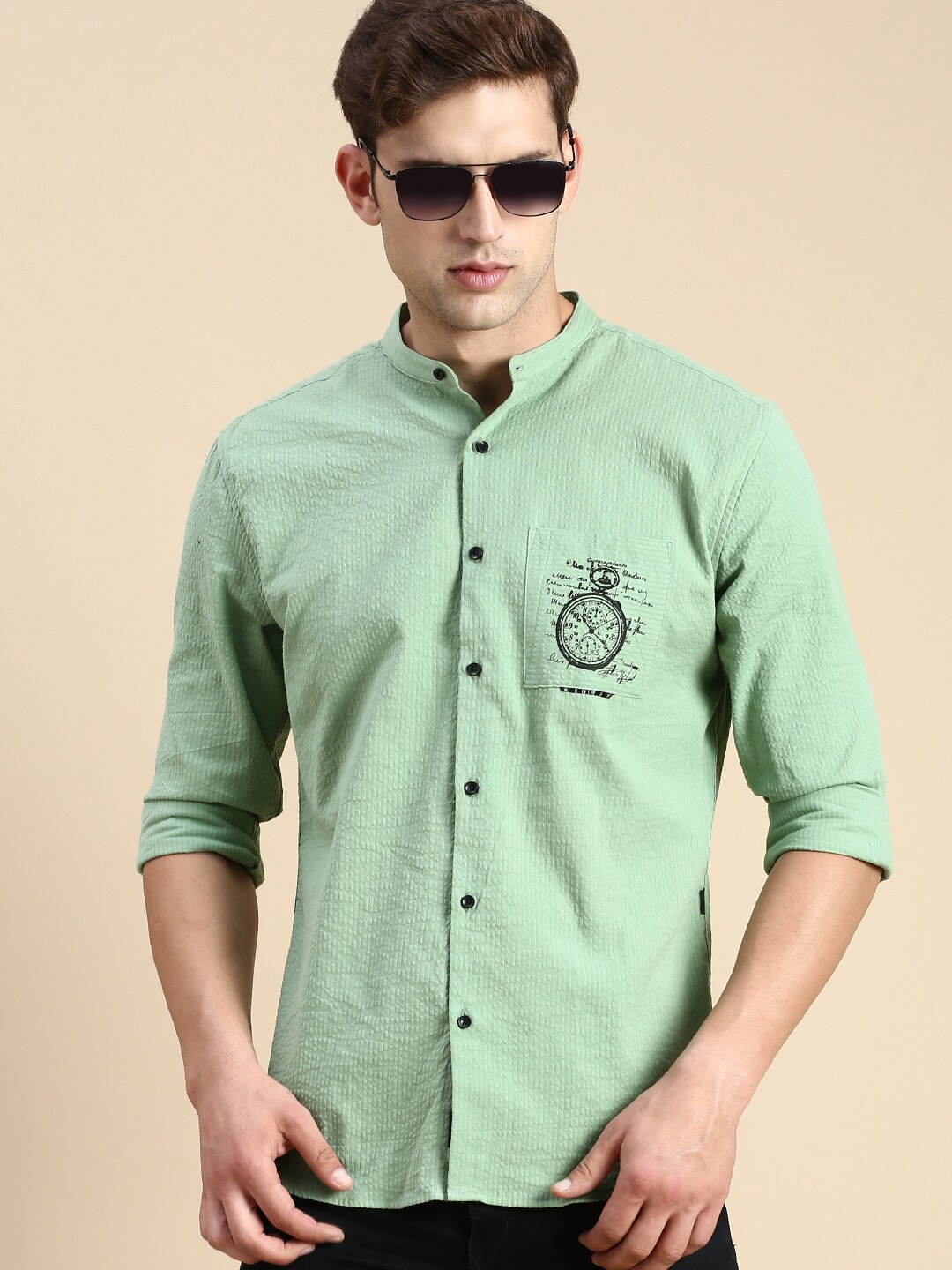 

SHOWOFF Comfort Slim Fit Cotton Casual Shirt, Green
