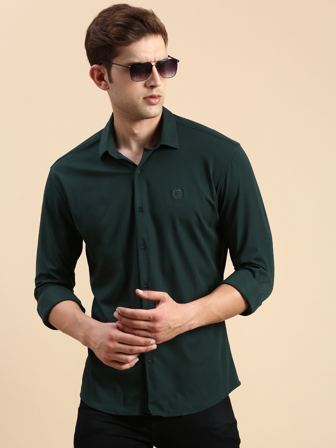 

SHOWOFF Comfort Slim Fit Cotton Casual Shirt, Green