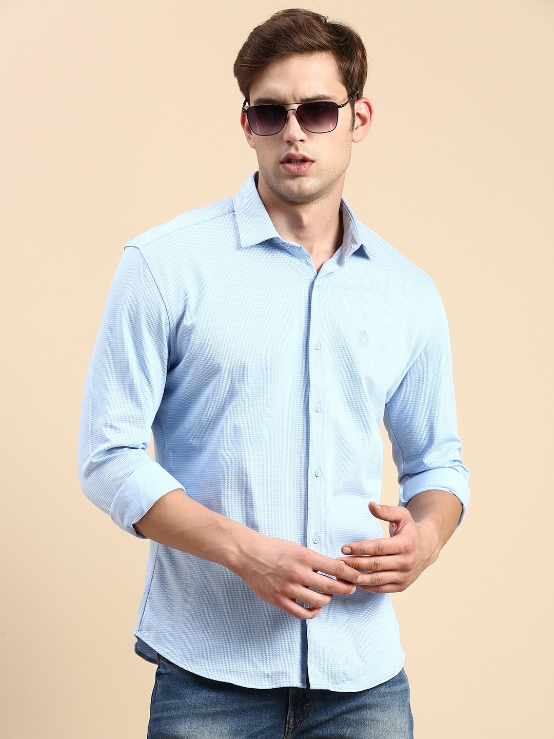 

SHOWOFF Comfort Slim Fit Cotton Casual Shirt, Blue