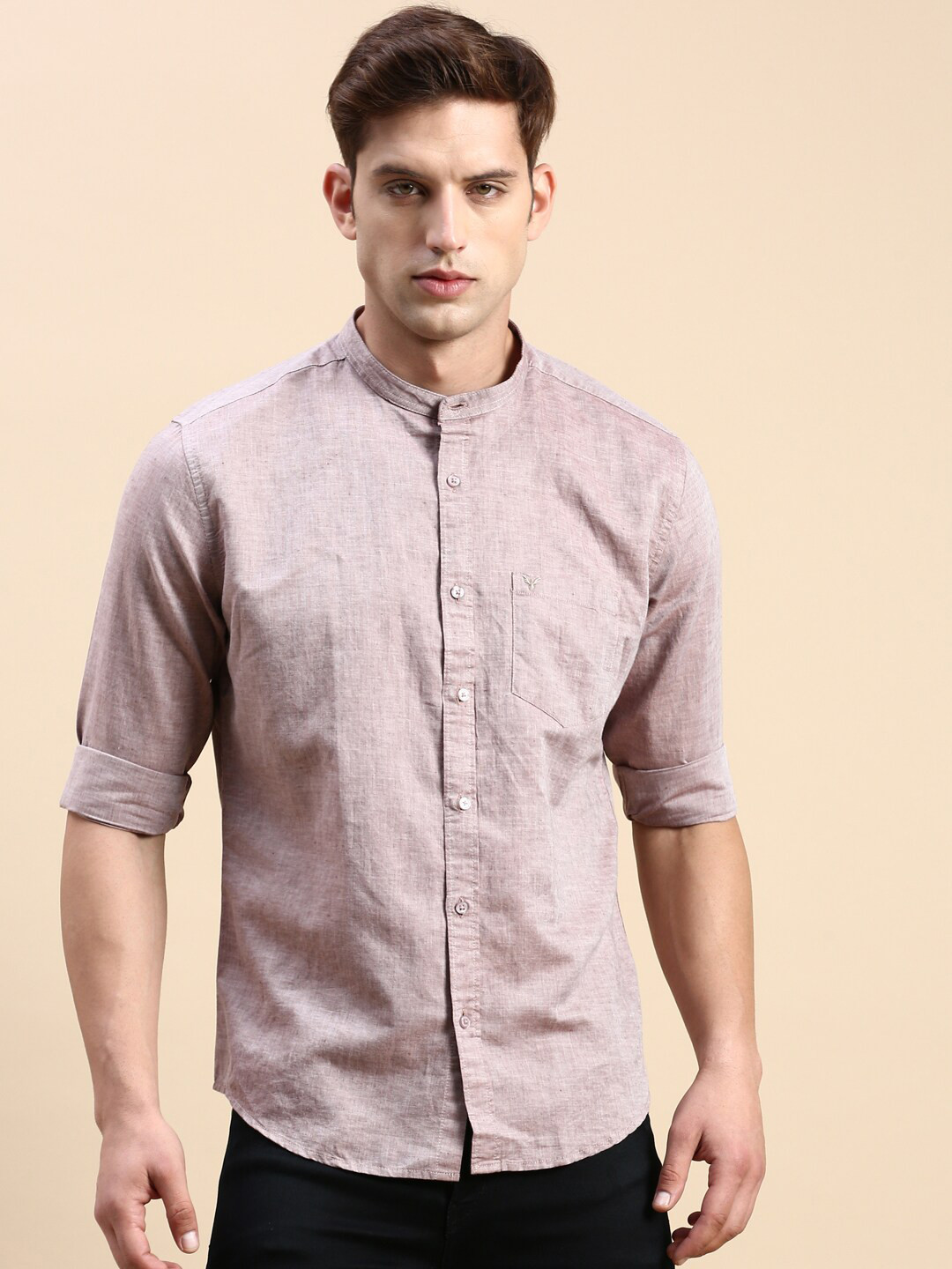 

SHOWOFF Comfort Slim Fit Cotton Linen Casual Shirt, Taupe