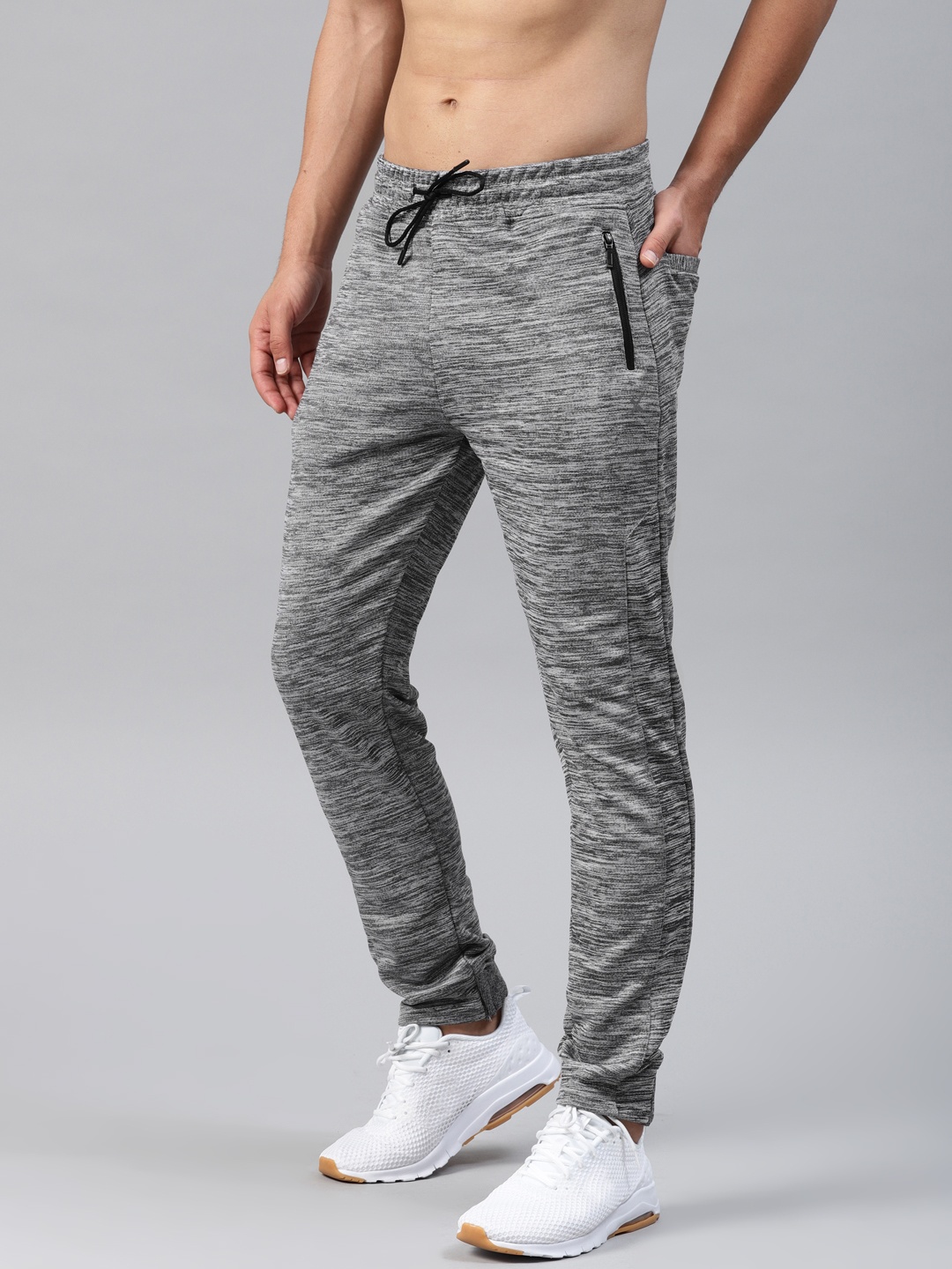 

HRX by Hrithik Roshan Men Grey Melange Active Solid Track Pants