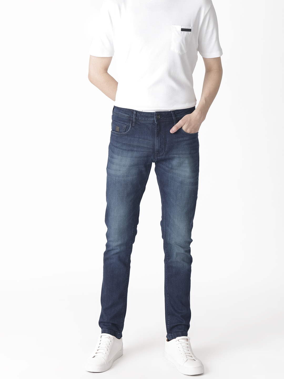 

RARE RABBIT Men Avalon Mid-Rise Slim Fit Jeans, Blue