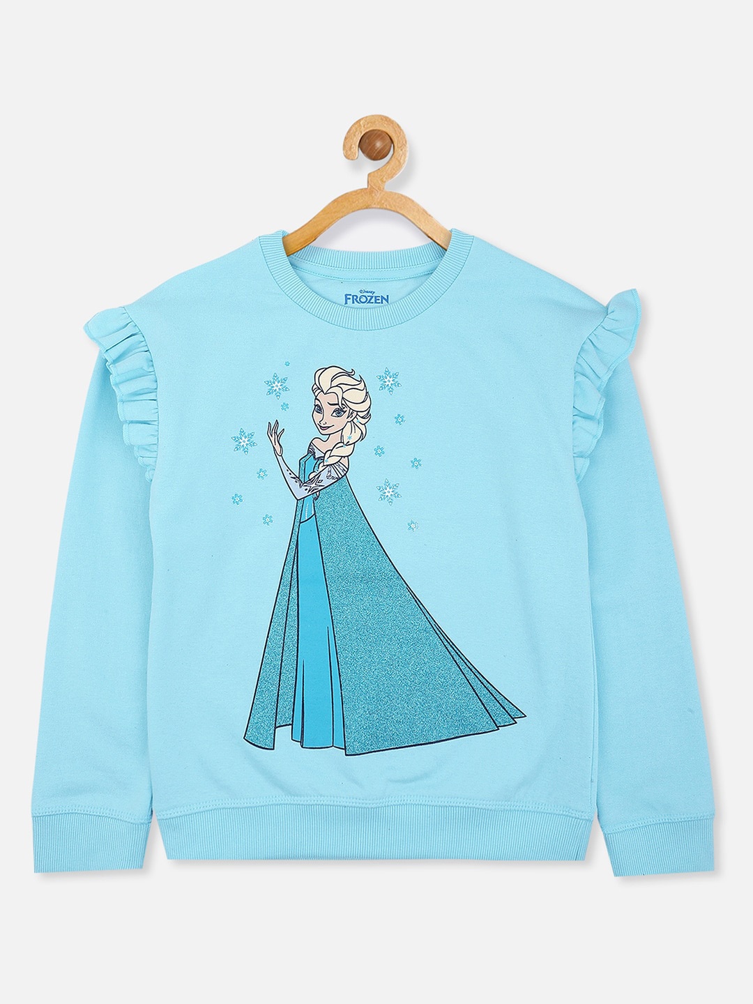 

Kids Ville Girls Elsa Printed Cotton Sweatshirt, Turquoise blue