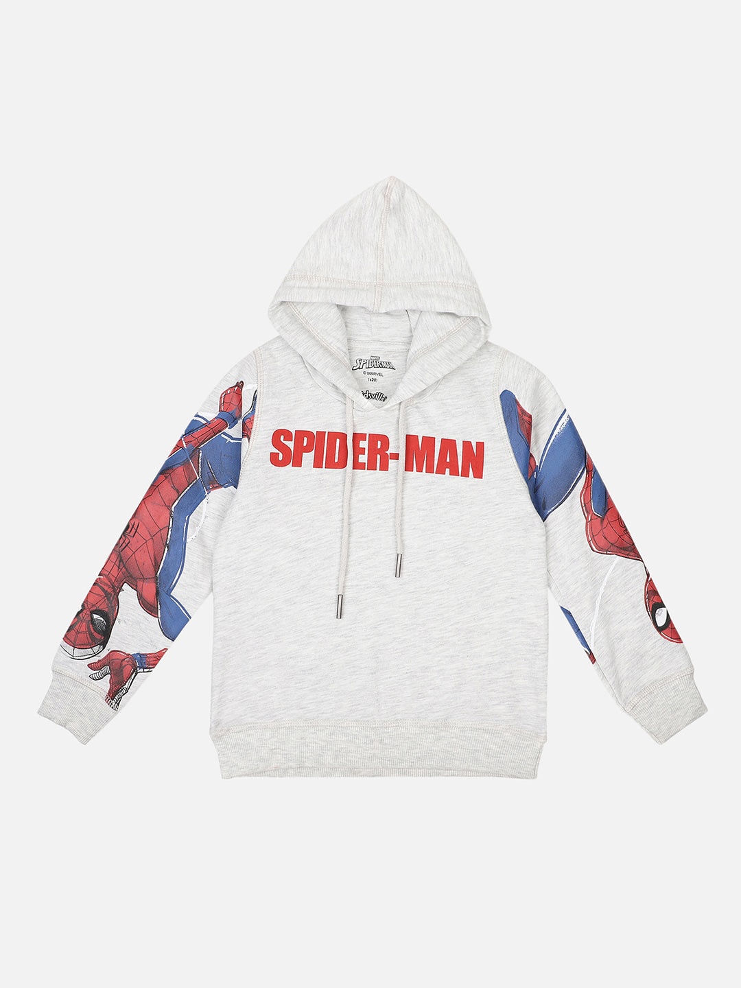 

Kids Ville Boys Spiderman Printed Hooded Cotton Sweatshirt, Grey