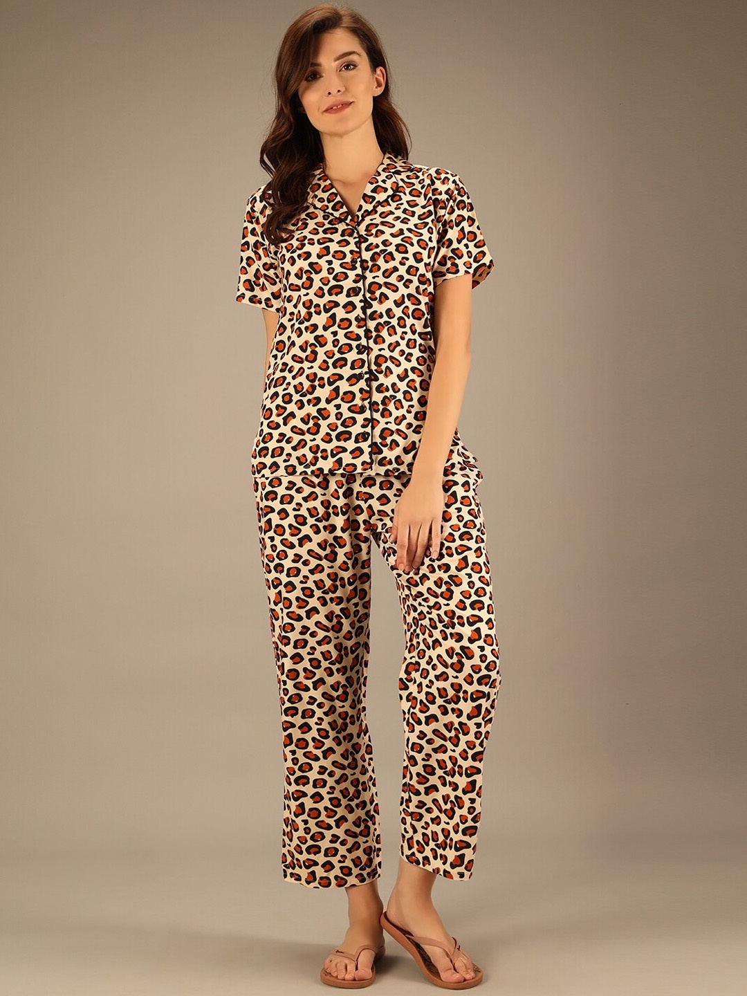 

BAESD Animal Print Night suit, Multi