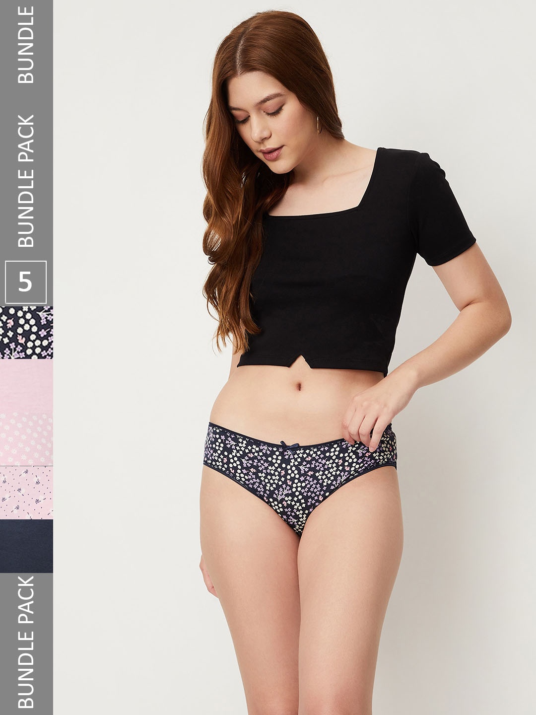 

max Women Pack Of 5 Printed Hipster Briefs 1000012504847, Pink