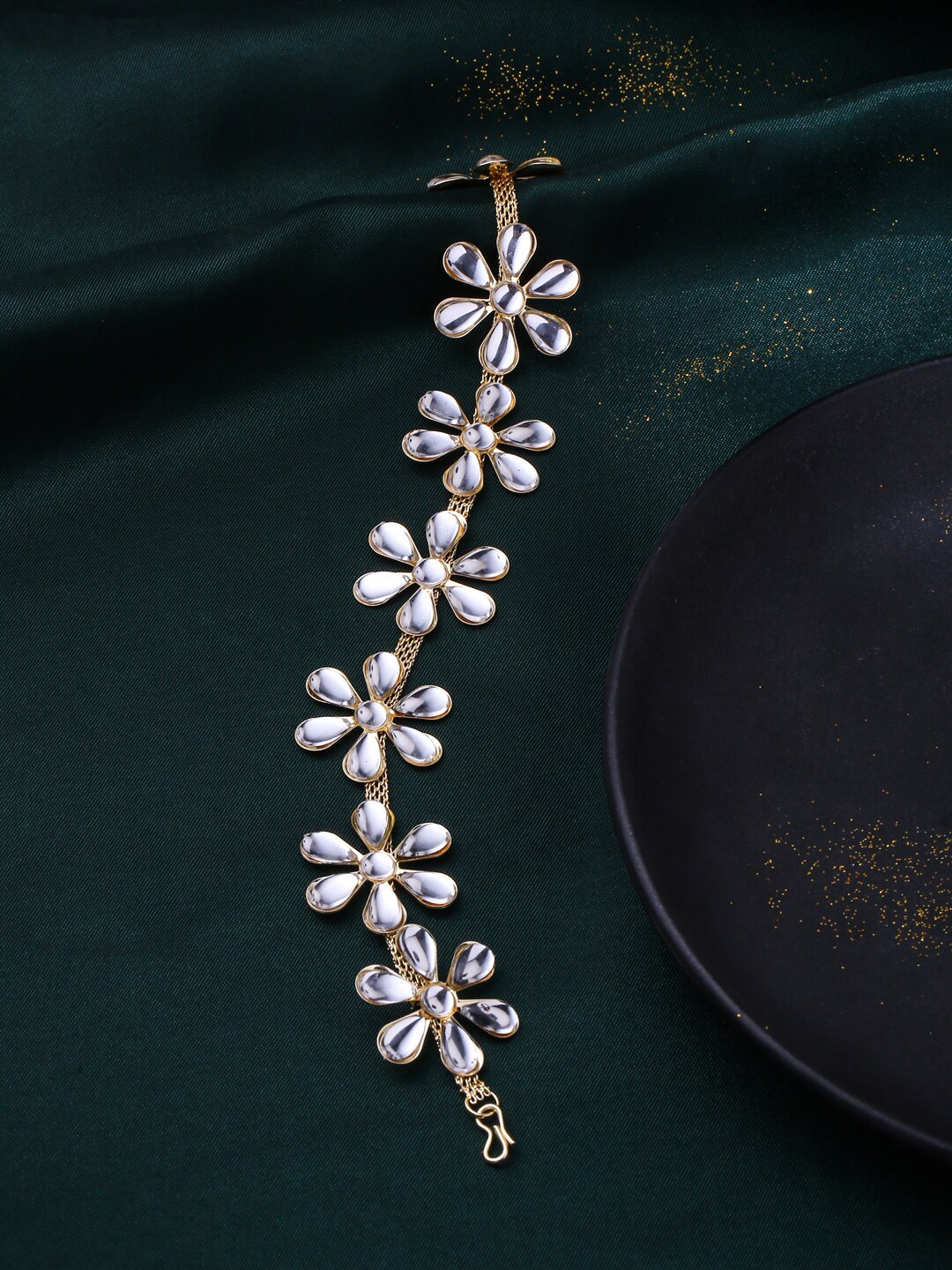 

NVR Gold Plated Kundan-Studded & Beaded Matha Patti