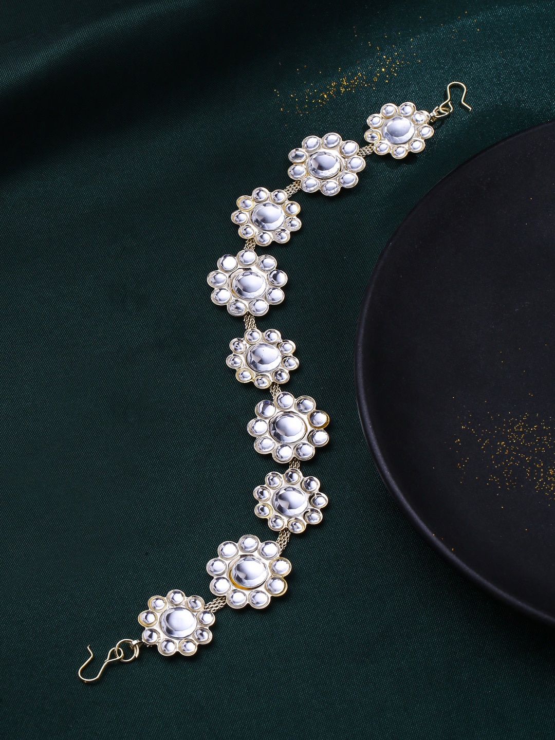 

NVR Gold Plated Kundan-Studded & Beaded Matha Patti