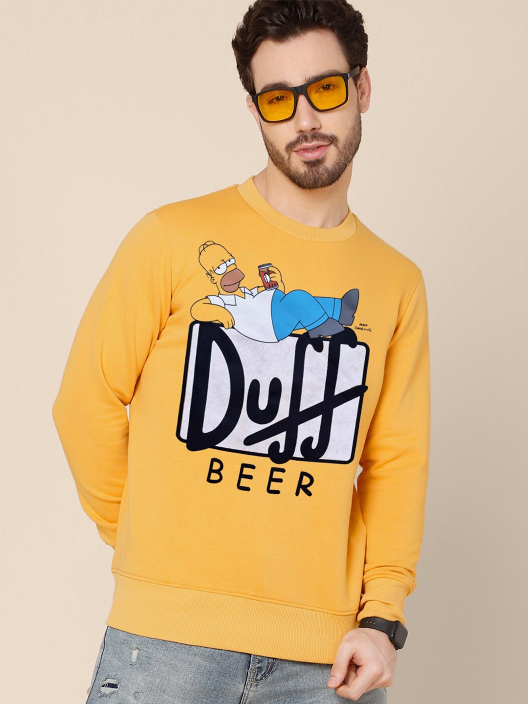 

Free Authority Simpsons Printed Cotton Sweatshirt, Yellow