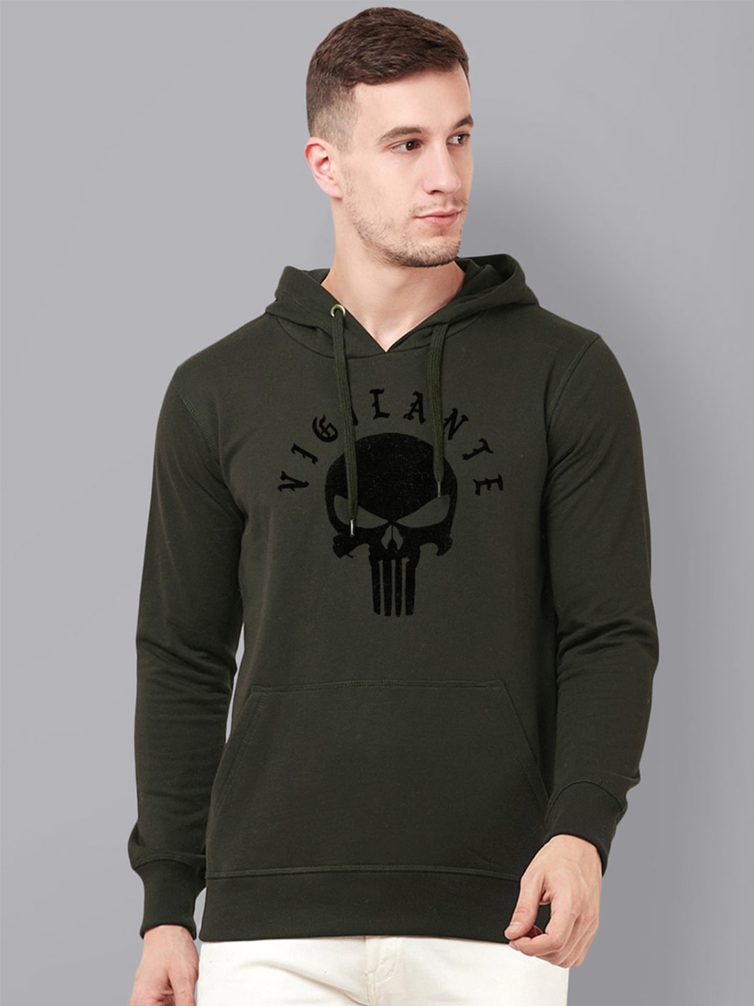 

Free Authority Punisher Printed Hooded Sweatshirt, Olive