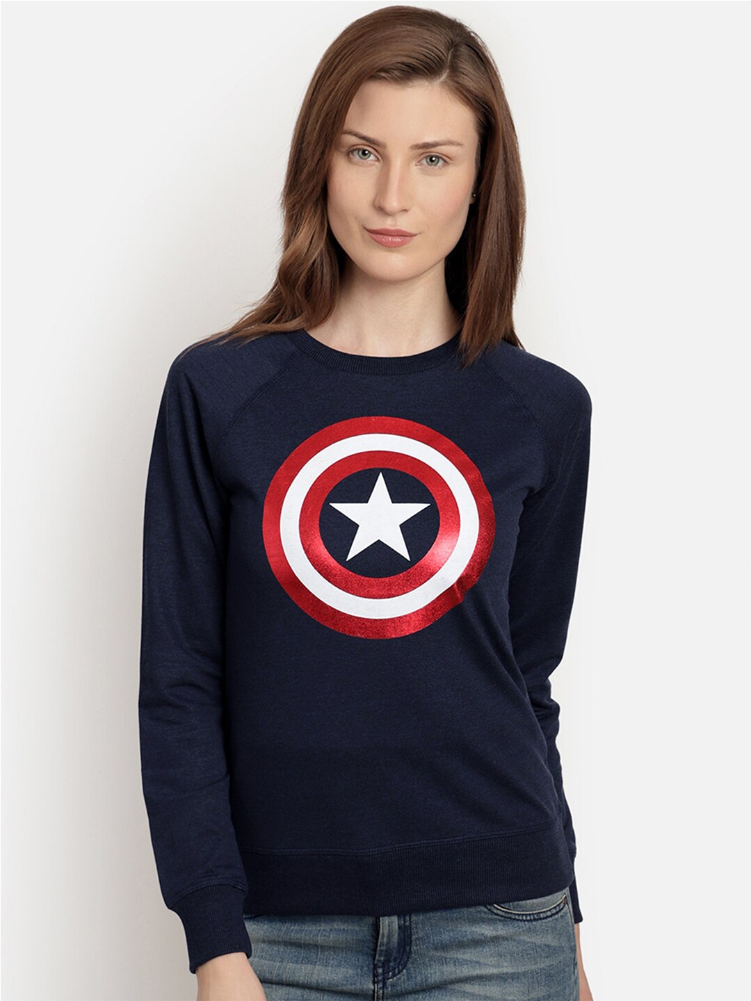 

Free Authority Captain America Printed Sweatshirt, Blue