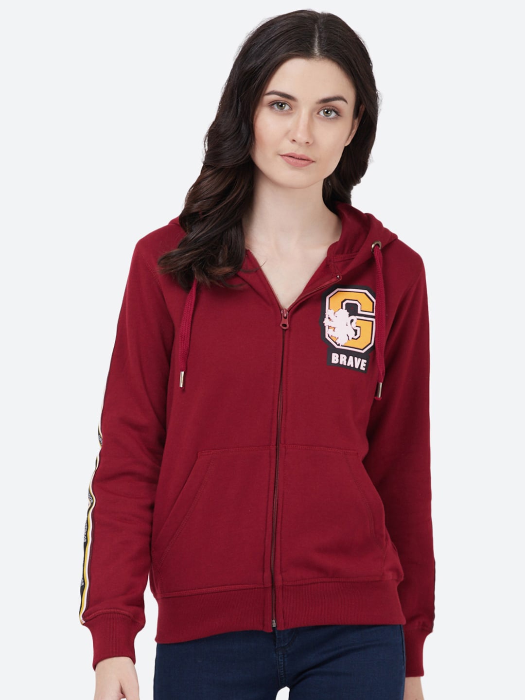 

Free Authority Harry Potter Printed Cotton Front Open Sweatshirt, Maroon