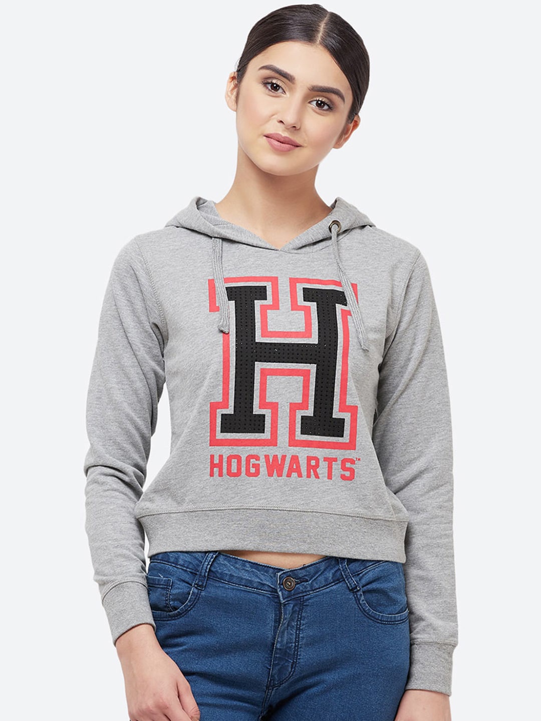 

Free Authority Harry Potter Printed Hooded Crop Sweatshirt, Grey