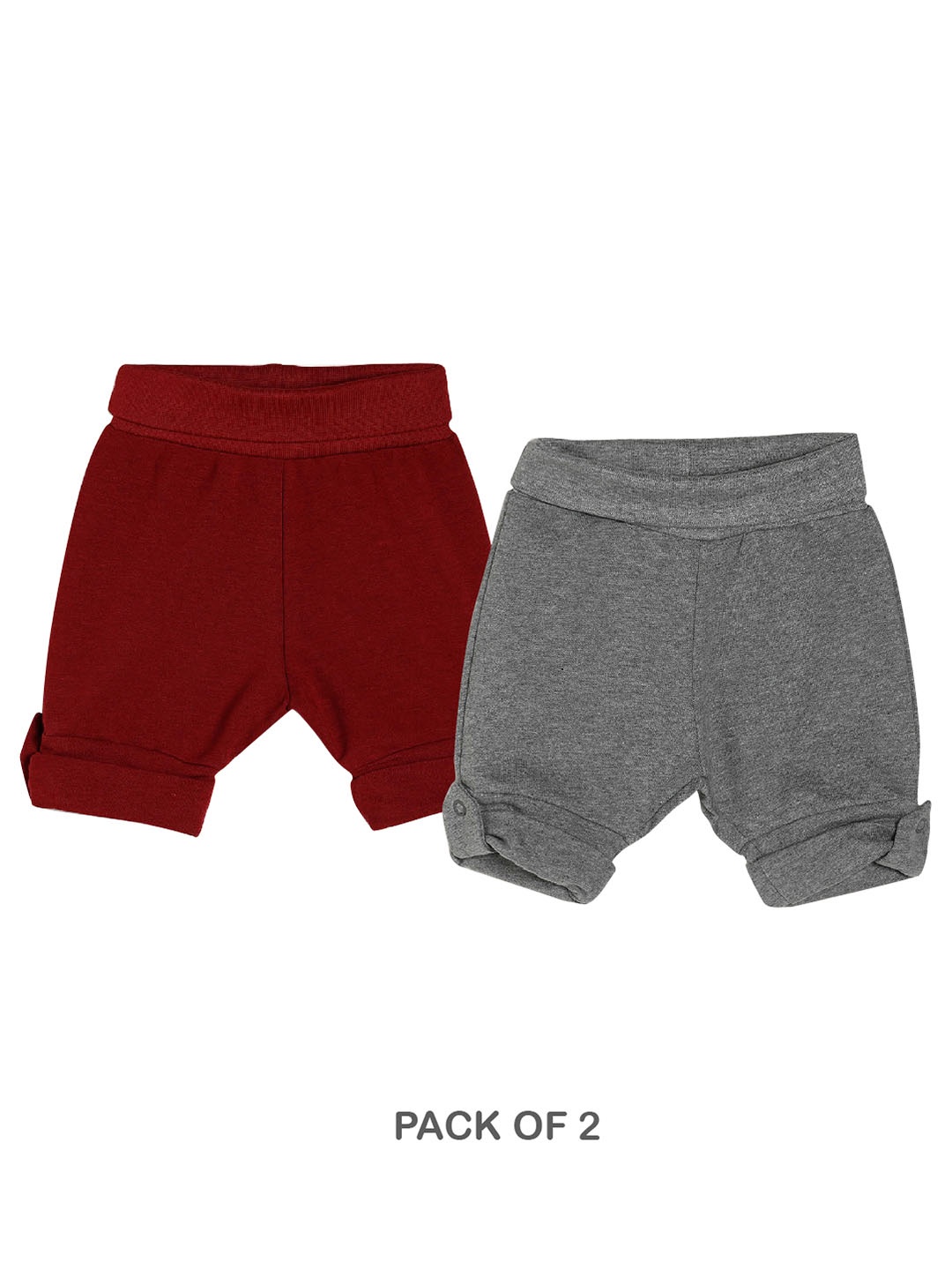 

CHAYIM Infant Kids Pack Of 2 Mid-Rise Shorts, Grey