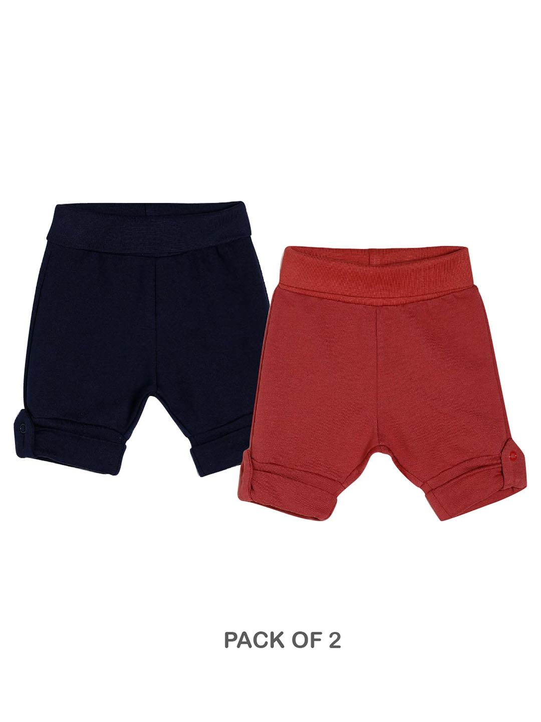 

CHAYIM Infant Kids Pack Of 2 Mid-Rise Shorts, Black