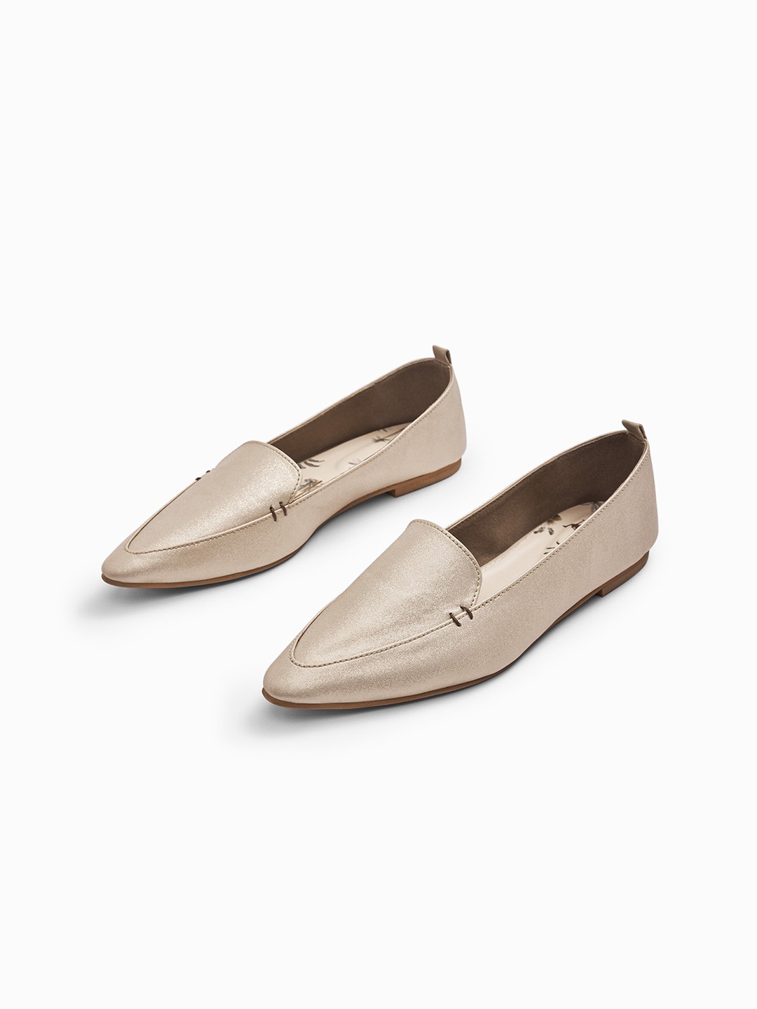 

The Label Life Women Pointed Toe Comfort Insole Suede Basics Loafers, Beige