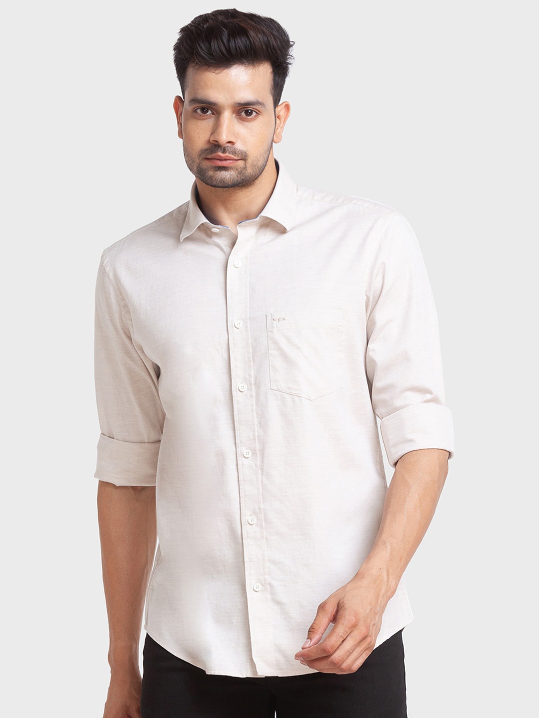 

ColorPlus Spread Collar Opaque Casual Shirt, Brown