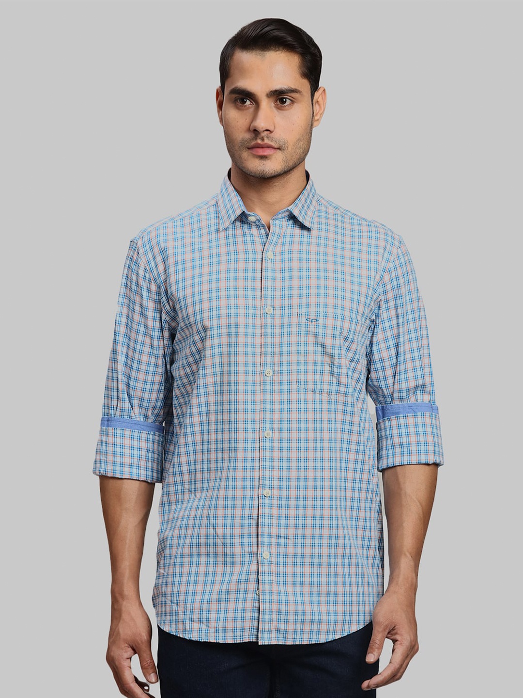 

ColorPlus Tartan Checked Cotton Casual Shirt, Blue