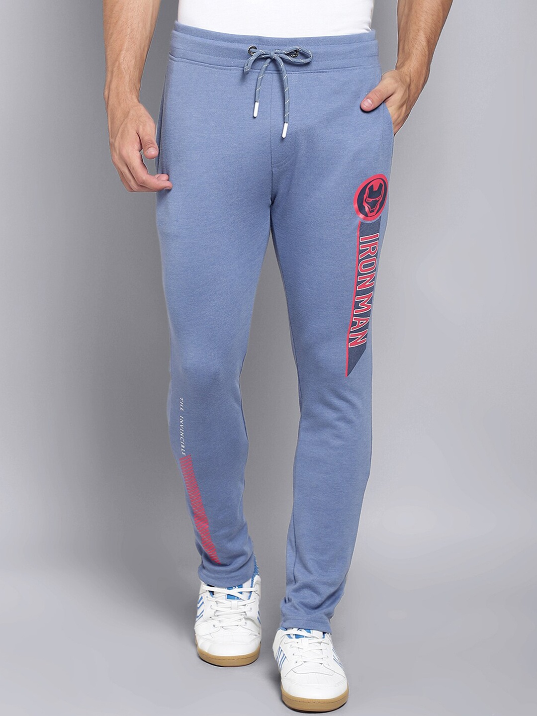 

Free Authority Men Iron Man Printed Cotton Track Pants, Blue