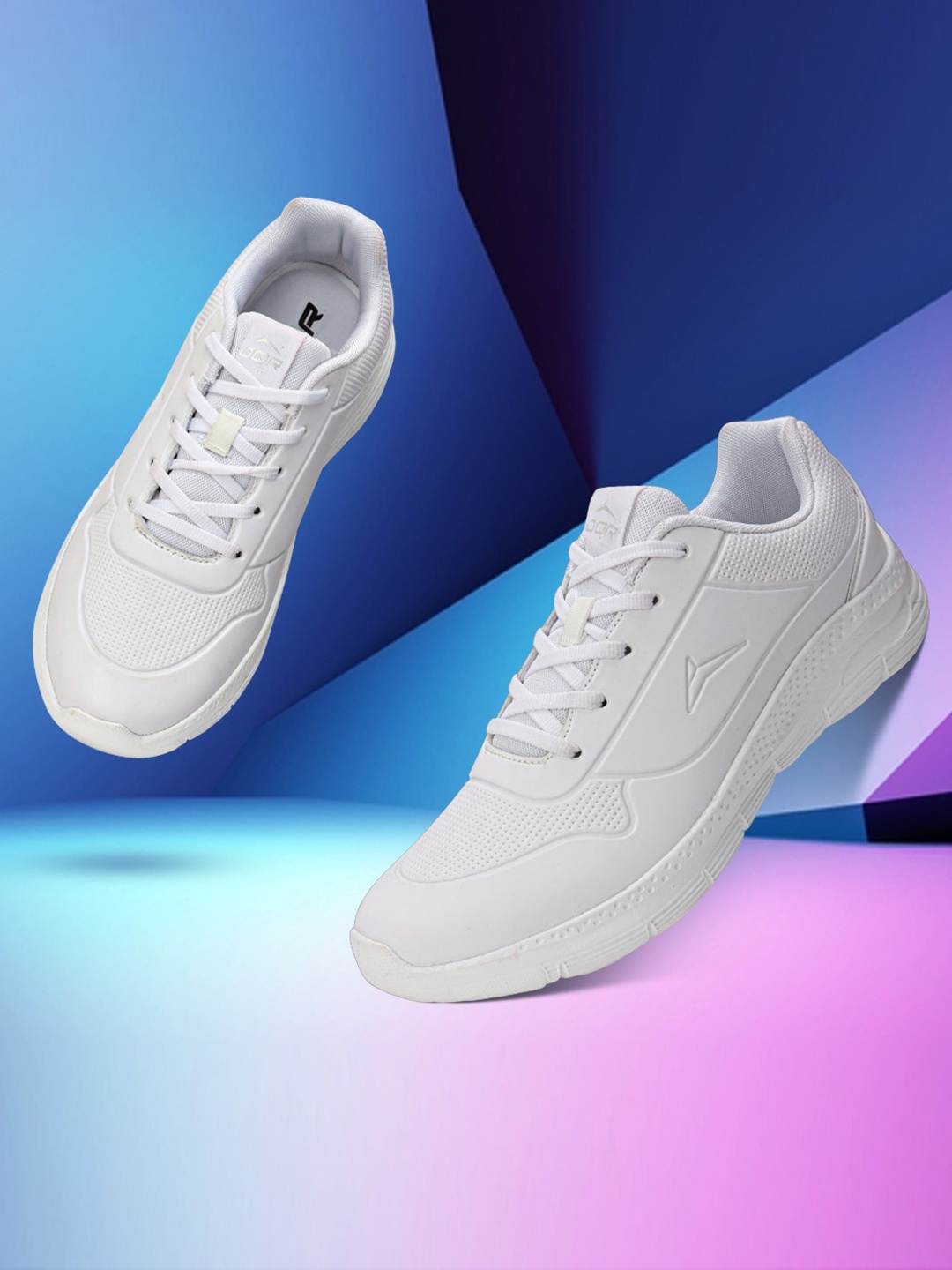 

JQR Men WATCH Lightweight Comfort Insole Mesh Basics Sneakers, White