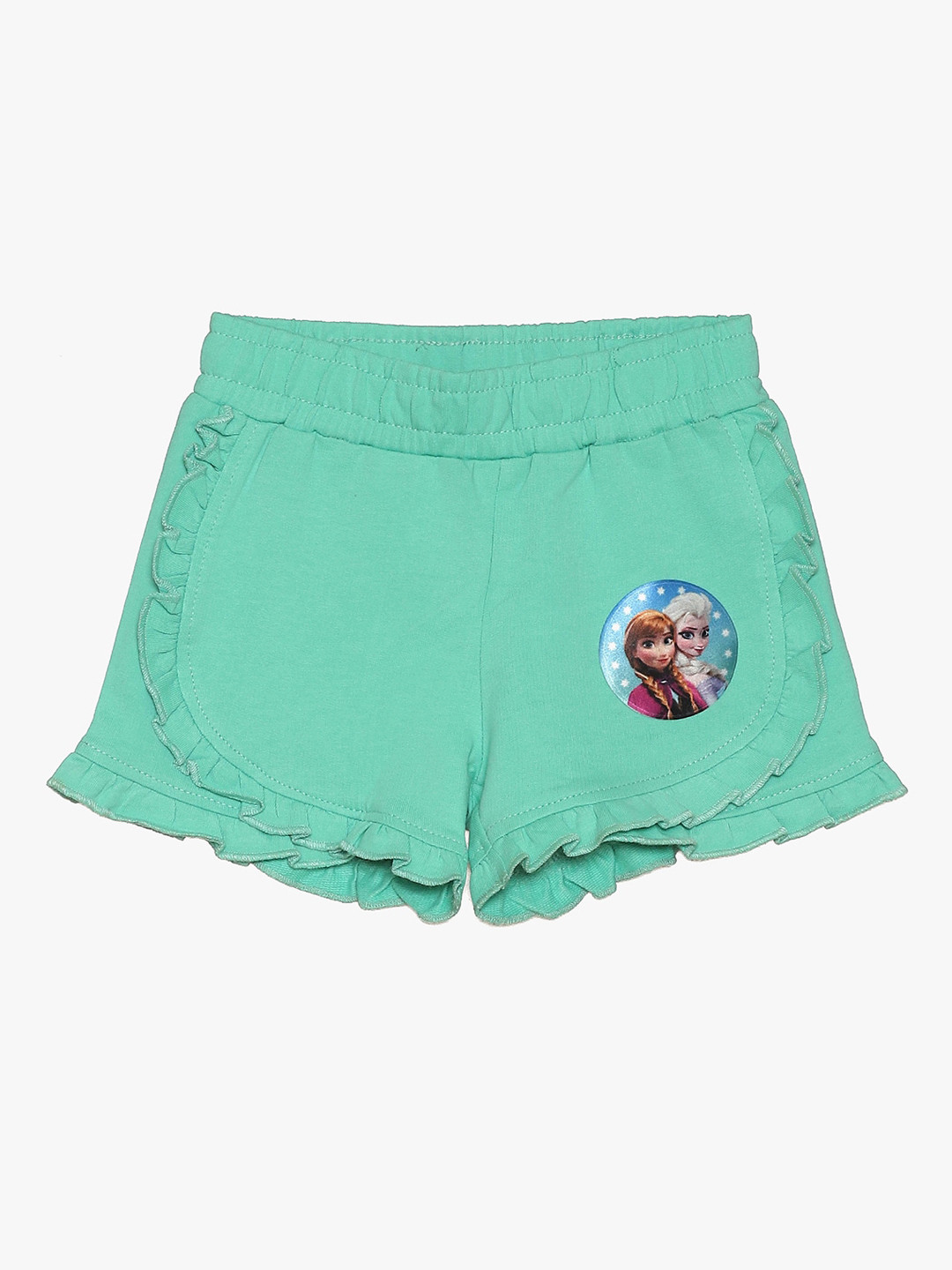 

Kids Ville Girls Frozen Printed Pleated Detailed Shorts, Green
