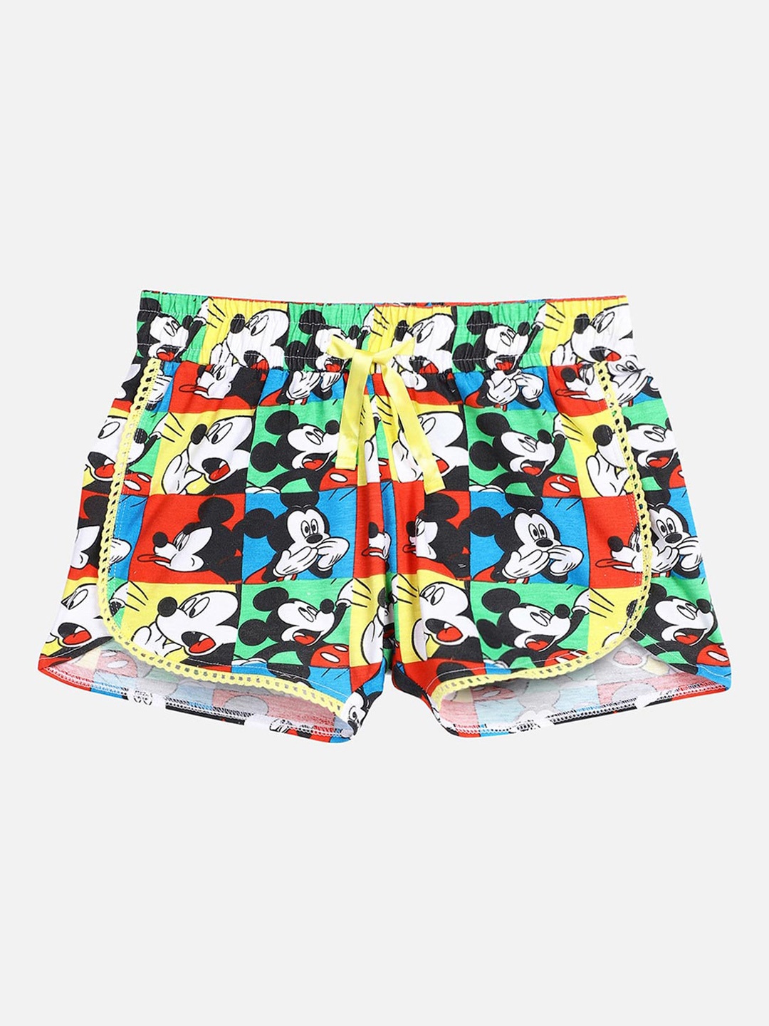 

Kids Ville Girls Mickey Mouse Printed Hot Pants Shorts, Yellow