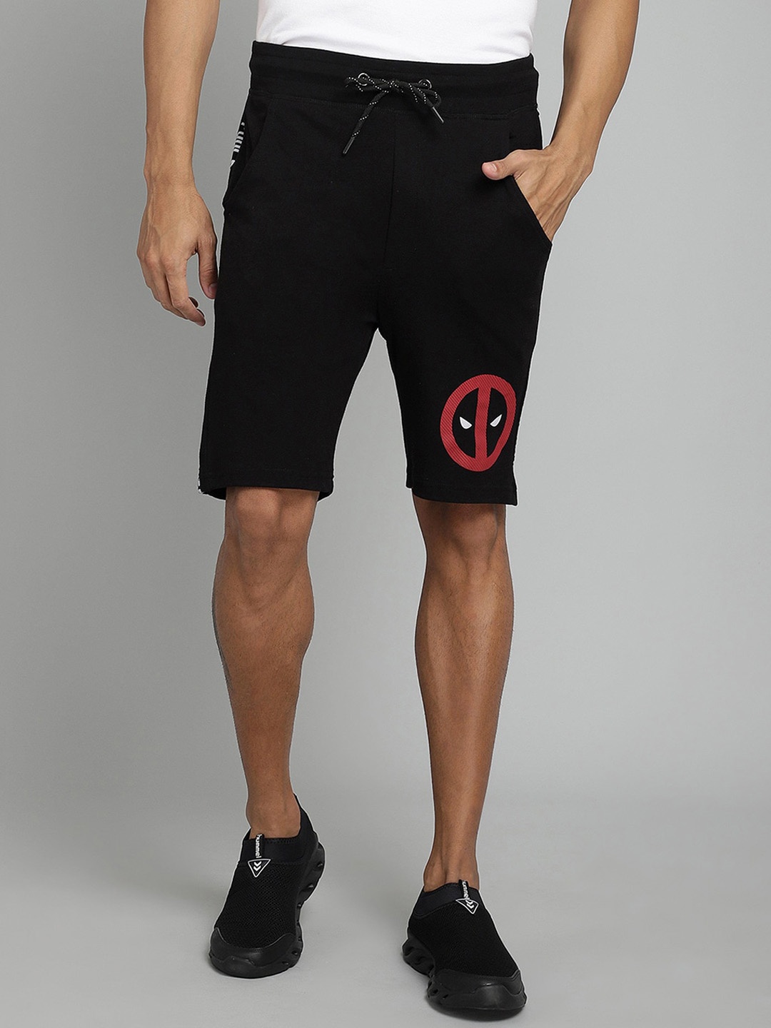 

Free Authority Men Deadpool Printed Cotton Shorts, Black