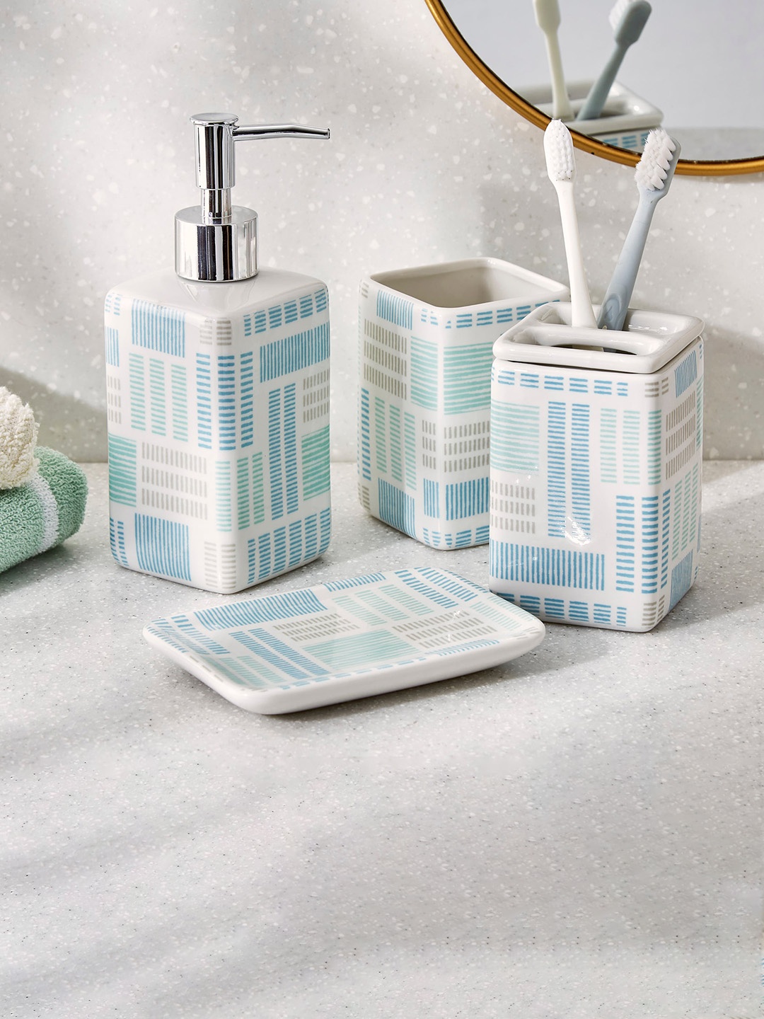 

Home Centre White & Blue Mekong Ceramic Tumbler