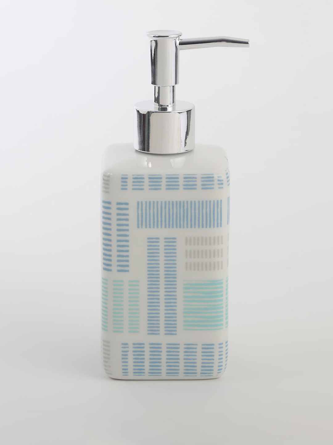 

Home Centre Mekong White & Blue Printed Ceramic Soap Dispenser 400 Ml