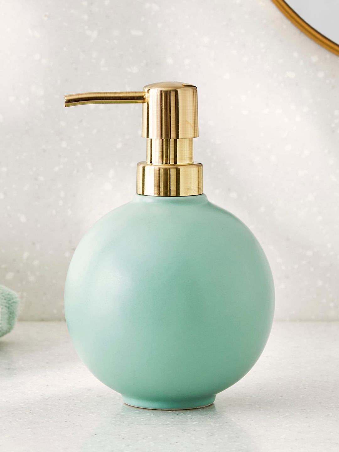 

Home Centre Color Refresh Essence Teal Green Ceramic Soap Dispenser 500 ml