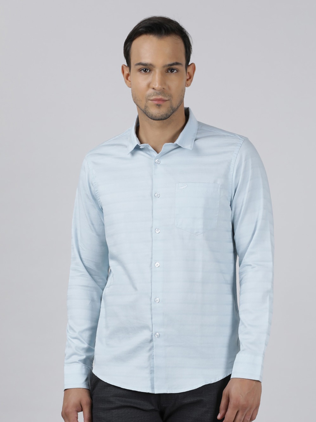 

Crocodile Comfort Striped Opaque Cotton Casual Shirt, Blue