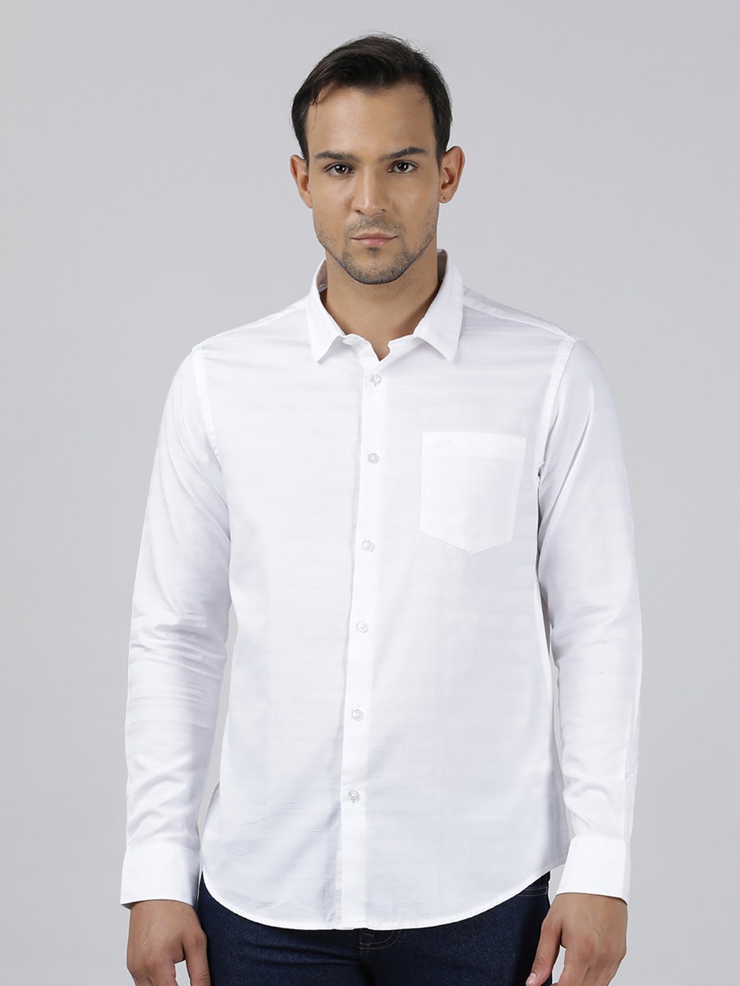 

Crocodile Comfort Opaque Casual Shirt, White