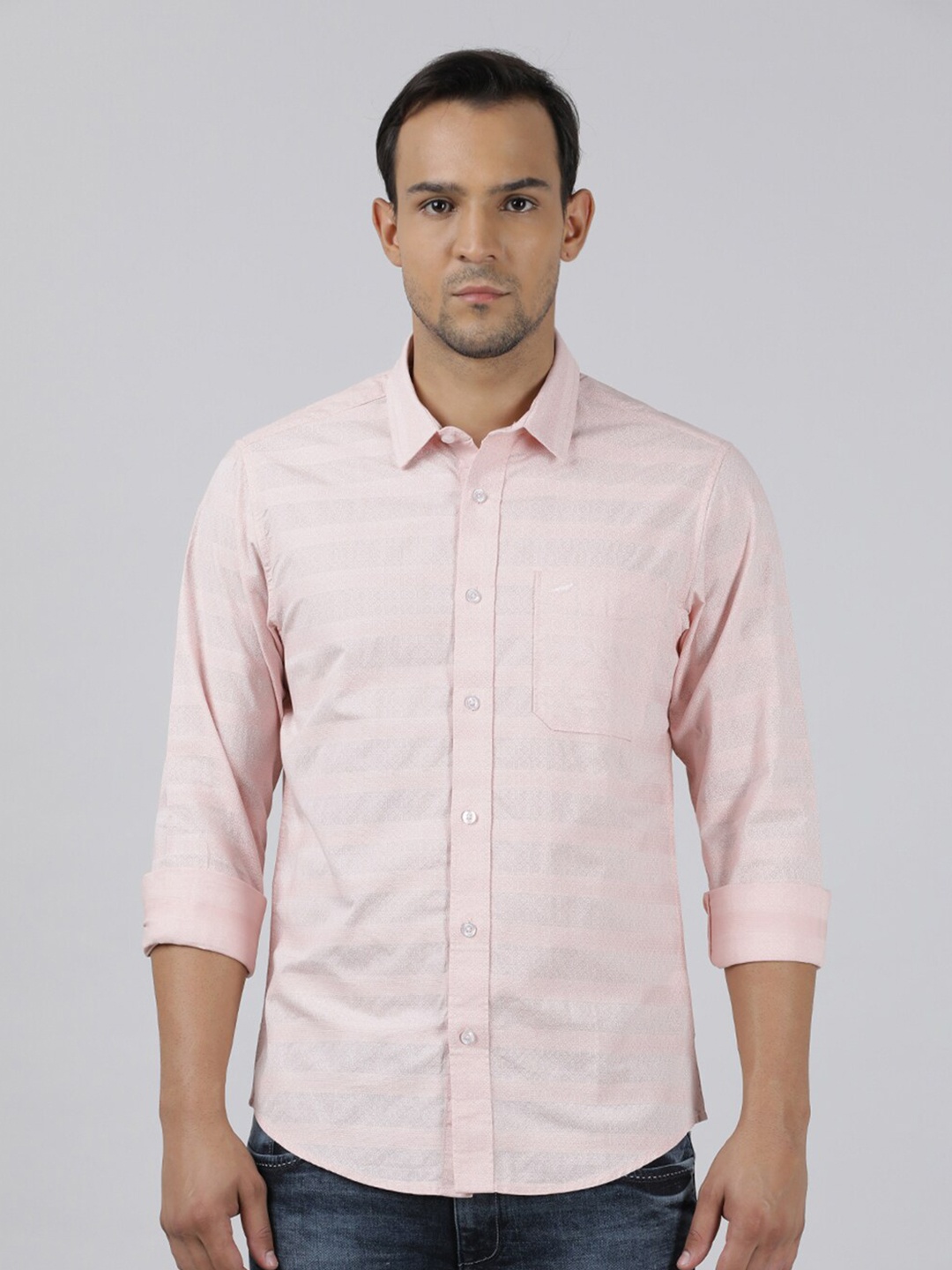 

Crocodile Comfort Micro Ditsy Printed Cotton Casual Shirt, Pink