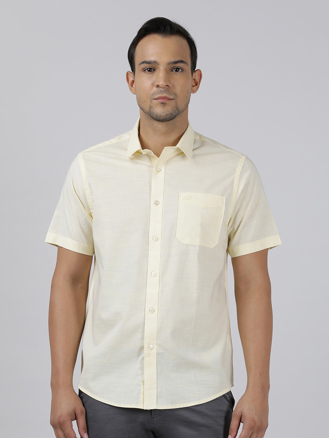 

Crocodile Comfort Opaque Cotton Casual Shirt, Yellow