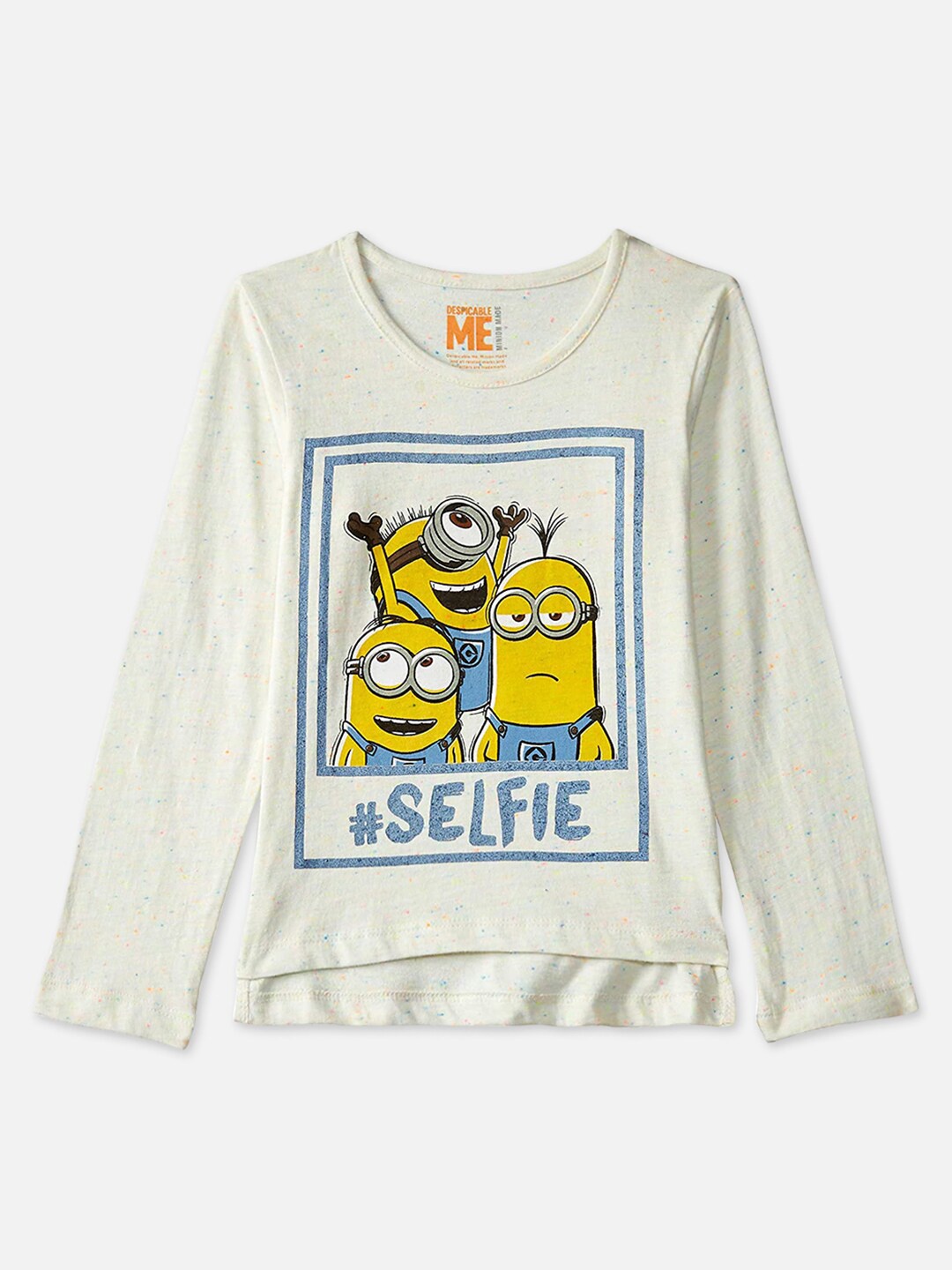 

Kids Ville Girls Minions Graphic Printed Cotton T-Shirt, White