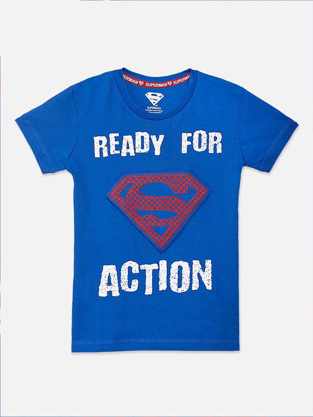 

Kids Ville Boys Superhero Superman Graphic Printed Cotton T-Shirt, Blue