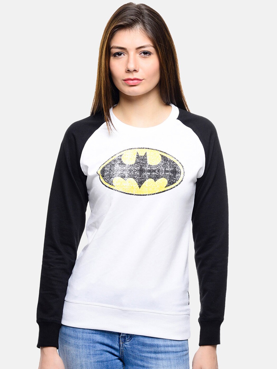 

Free Authority Batgirl Printed Raglan Sleeves Cotton T-Shirt, White