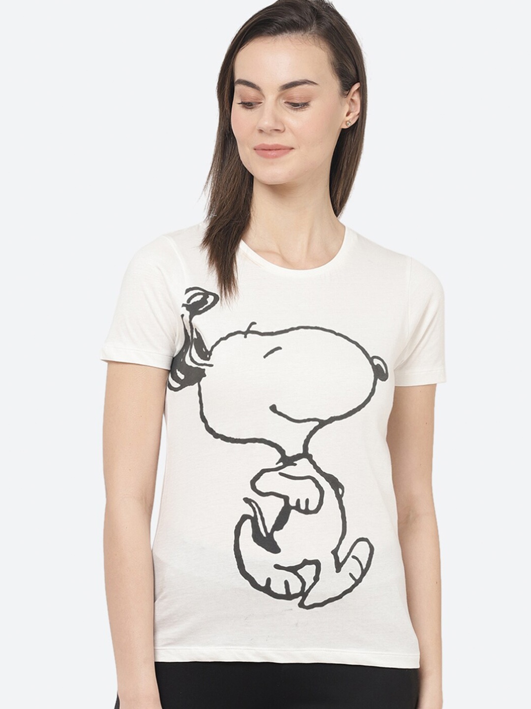 

Free Authority Peanuts Printed Cotton T-Shirt, White