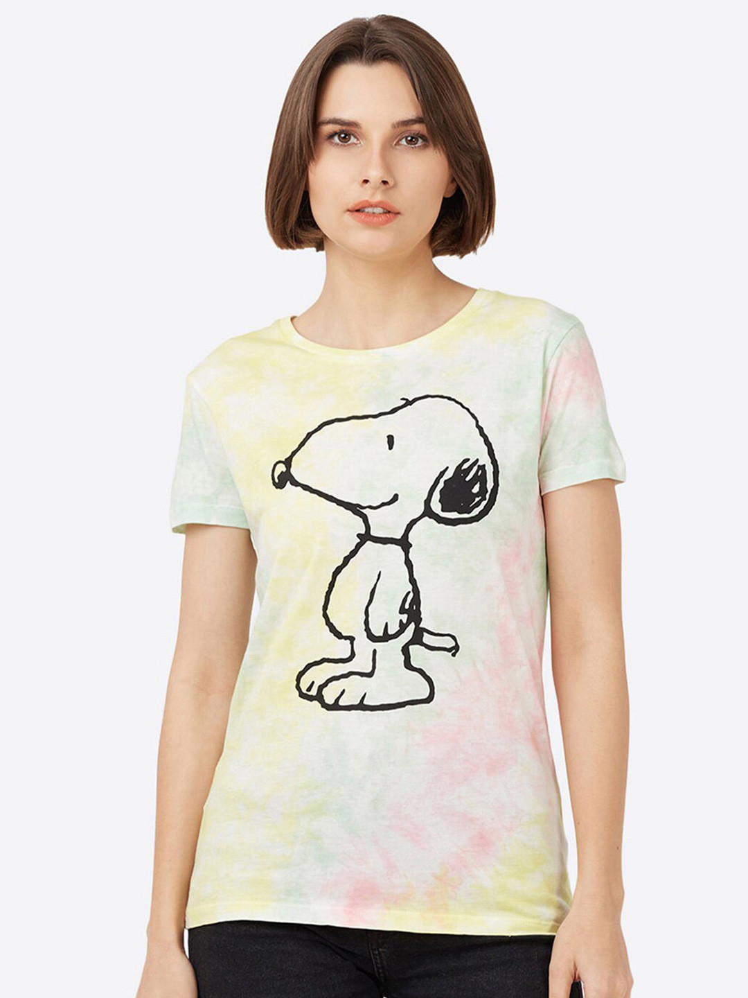 

Free Authority Peanuts Printed Cotton T-Shirt, White