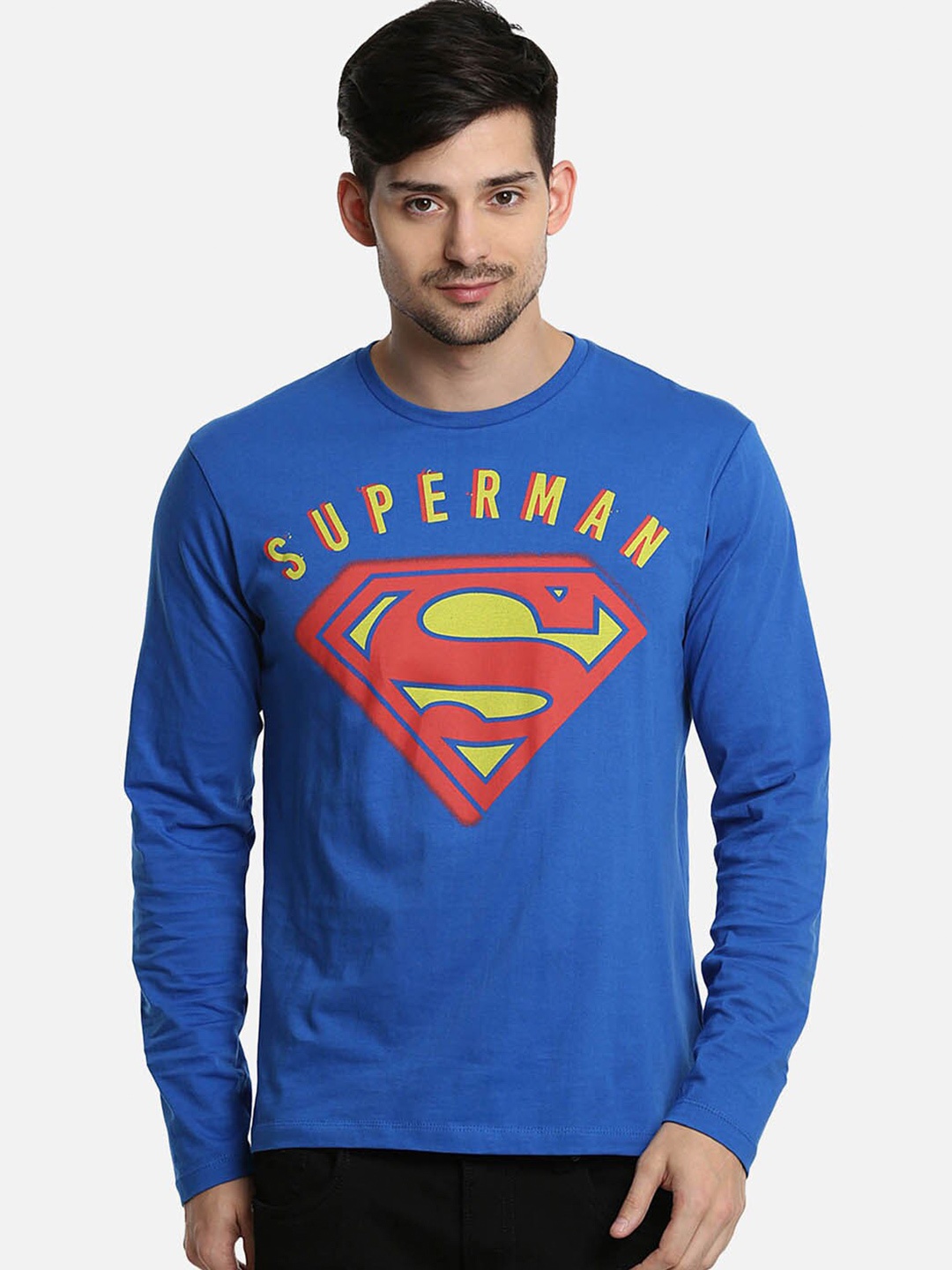 

Free Authority Superman Graphic Printed Cotton T-Shirt, Blue
