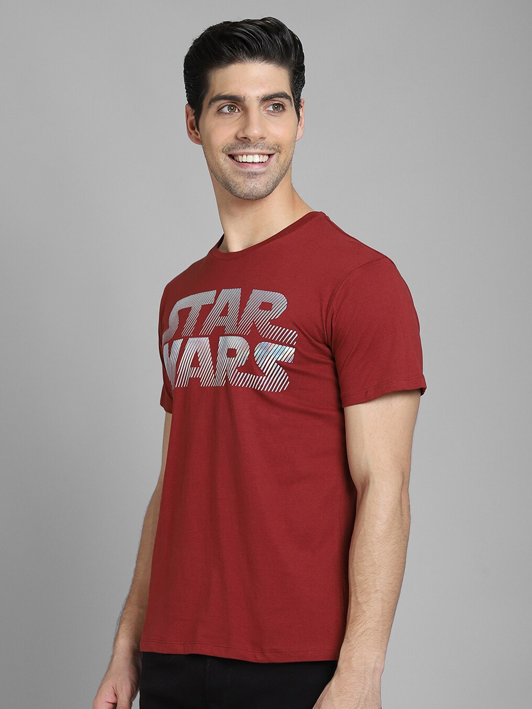 

Free Authority Star Wars Typography Printed Cotton T-Shirt, Maroon