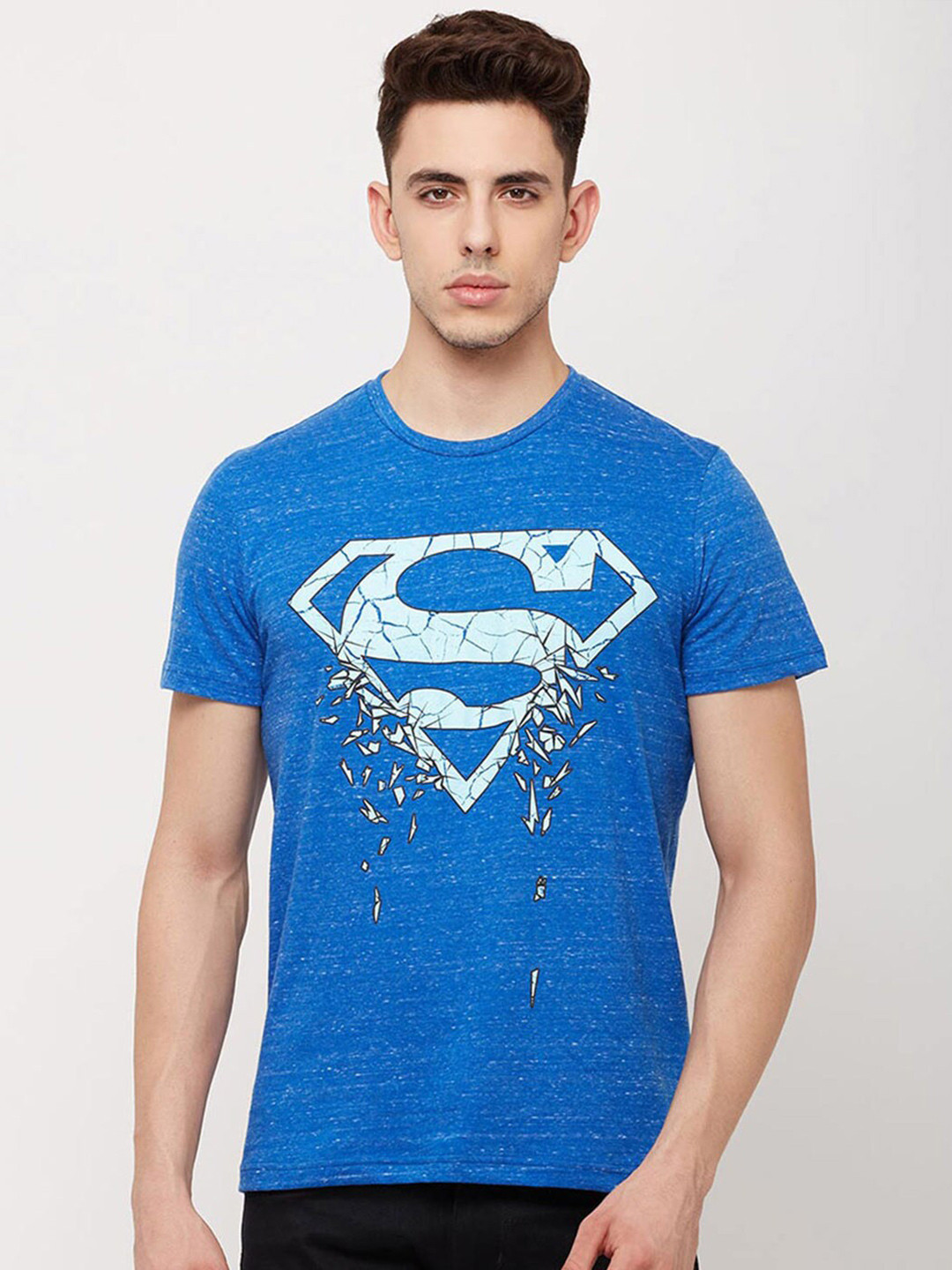 

Free Authority Superman Graphic Printed Cotton T-Shirt, Blue