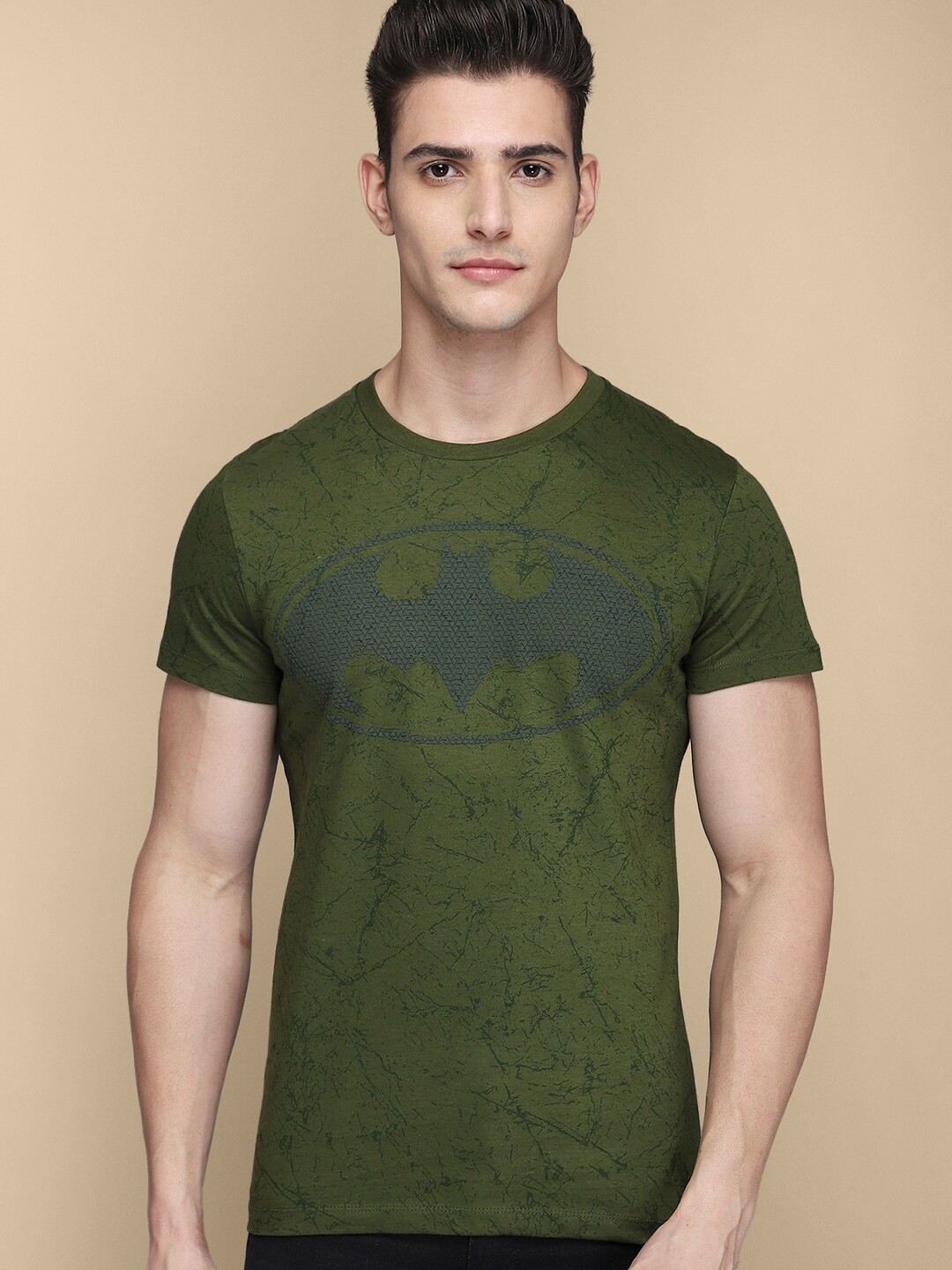 

Free Authority Batman Graphic Printed Cotton T-Shirt, Green