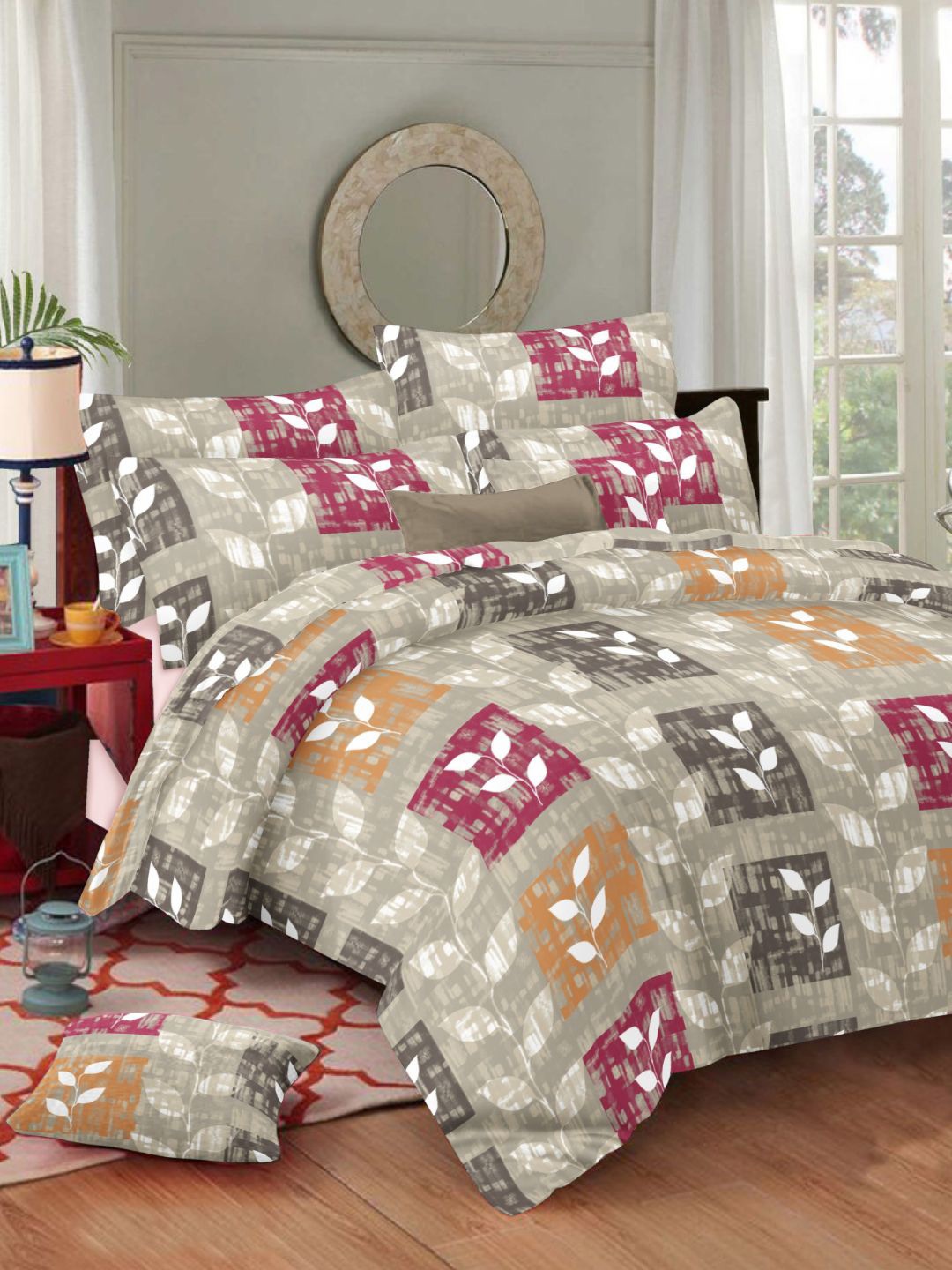 

Sleeping Owls- because your sleep matters Grey Printed 210 TC Cotton King Bedsheet Set