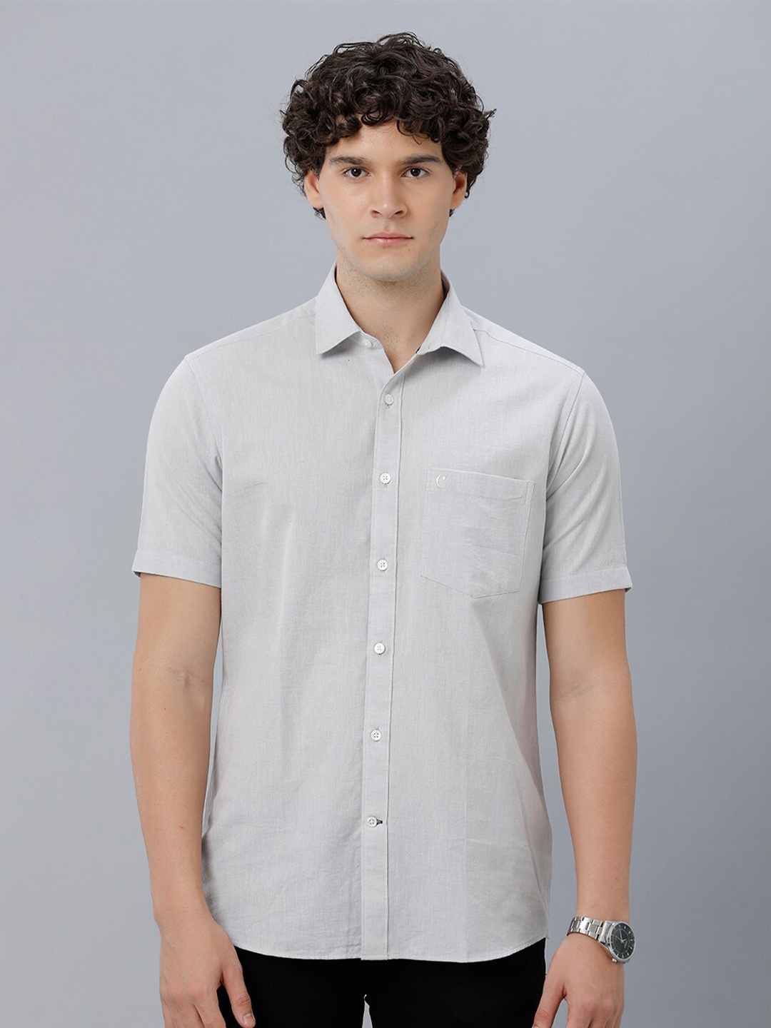 

CAVALLO by Linen Club Striped Opaque Casual Shirt, Grey